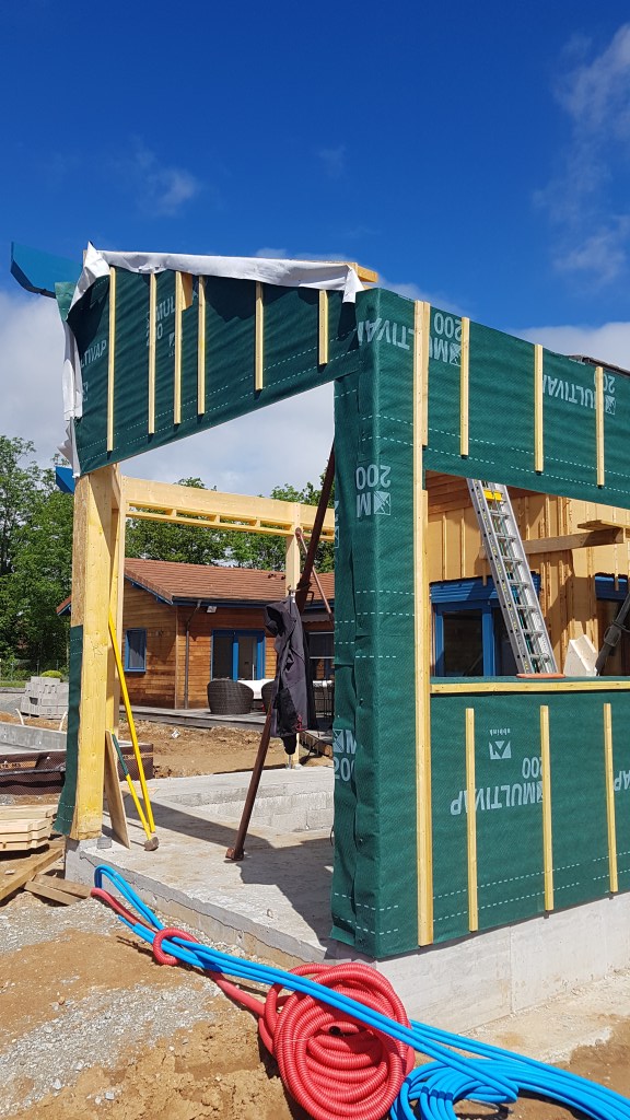 Mise en place des murs ossature bois