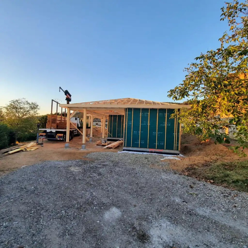 Accès chantier pour construction en ossature bois 